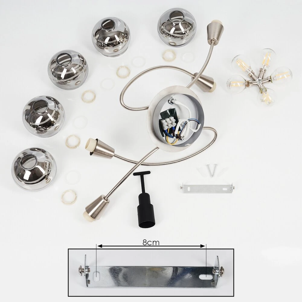 Warga Deckenleuchte LED Nickel-Matt, 5-flammig 7 Warga Deckenleuchte LED Nickel-Matt, 5-flammig – Bild 5