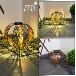 Wasalea Solar-Kugelleuchte LED Bronze, Schwarz, Silber, 1-flammig