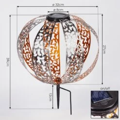 Wasalea Solar-Kugelleuchte LED Bronze, Schwarz, Silber, 1-flammig -Lampe Verkäufe wasalea solar kugelleuchte h3420461 3