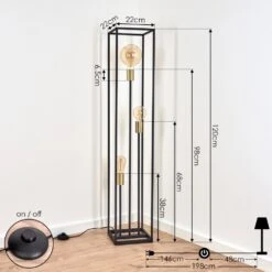 Woden Stehleuchte Messing, Schwarz, 3-flammig -Lampe Verkäufe woden stehleuchte h3358153 do4 3