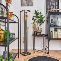 Woden Stehleuchte Messing, Schwarz, 3-flammig -Lampe Verkäufe woden stehleuchte h3358153 do4 9