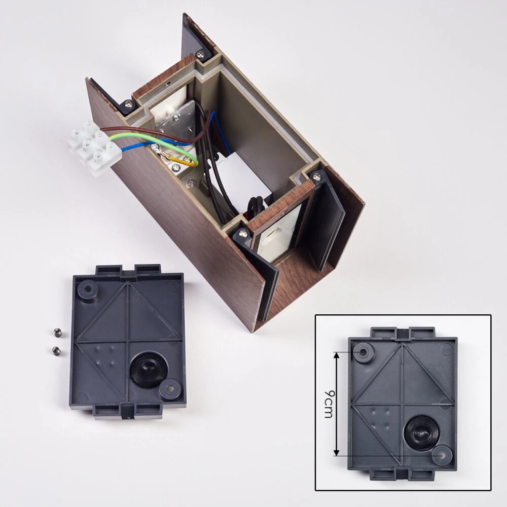 Woods Außenwandleuchte LED Holzoptik, Schwarz, 1-flammig 7 Woods Außenwandleuchte LED Holzoptik, Schwarz, 1-flammig – Bild 5