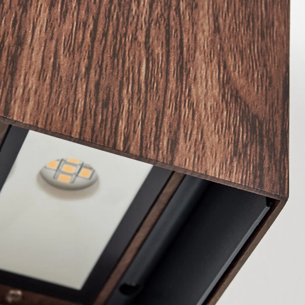 Woods Außenwandleuchte LED Holzoptik, Schwarz, 1-flammig 8 Woods Außenwandleuchte LED Holzoptik, Schwarz, 1-flammig – Bild 6