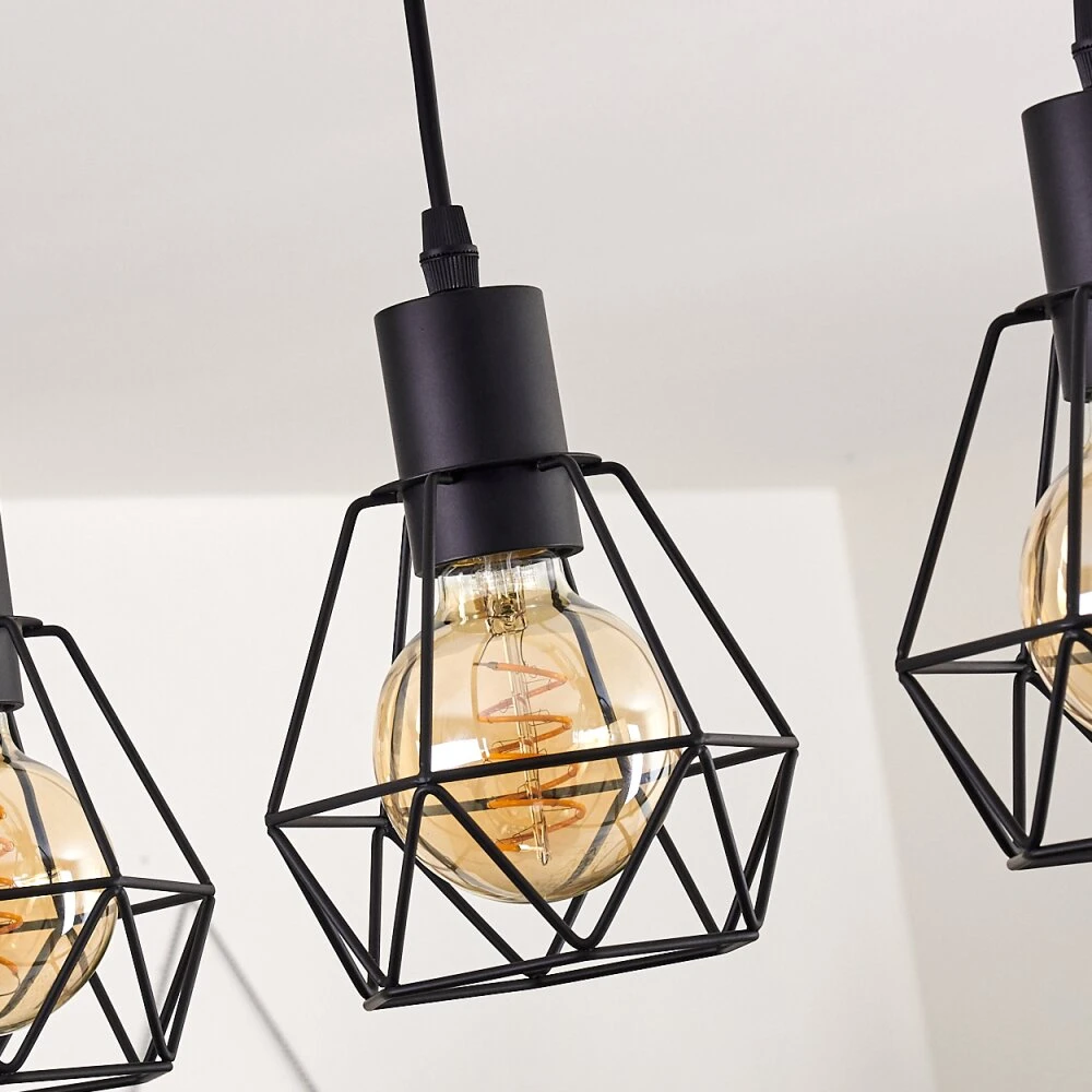 Yaak Deckenleuchte Holz Hell, Schwarz, 4-flammig 8 Yaak Deckenleuchte Holz Hell, Schwarz, 4-flammig – Bild 6