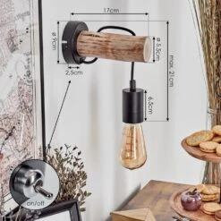 Yaak Wandleuchte Naturfarben, Schwarz, 1-flammig -Lampe Verkäufe yaak wandleuchte h3704240 3