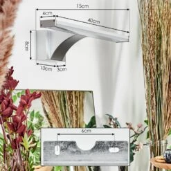 Zaire Spiegelleuchte LED Chrom, Silber, 1-flammig, Bewegungsmelder -Lampe Verkäufe zaire spiegelleuchte h9023593 3