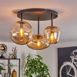 Zernez Deckenleuchte Glas 19,5 Cm 22 Cm 14 Cm Schwarz, 3-flammig -Lampe Verkäufe zernez deckenleuchte glas 19 5 cm 22 cm 14 cm h3796160 10