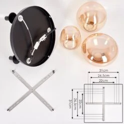 Zernez Deckenleuchte Glas 19,5 Cm 22 Cm 14 Cm Schwarz, 3-flammig -Lampe Verkäufe zernez deckenleuchte glas 19 5 cm 22 cm 14 cm h3796160 4