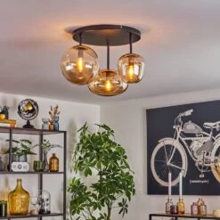 Zernez Deckenleuchte Glas 19,5 Cm 22 Cm 14 Cm Schwarz, 3-flammig -Lampe Verkäufe zernez deckenleuchte glas 19 5 cm 22 cm 14 cm h3796160 8